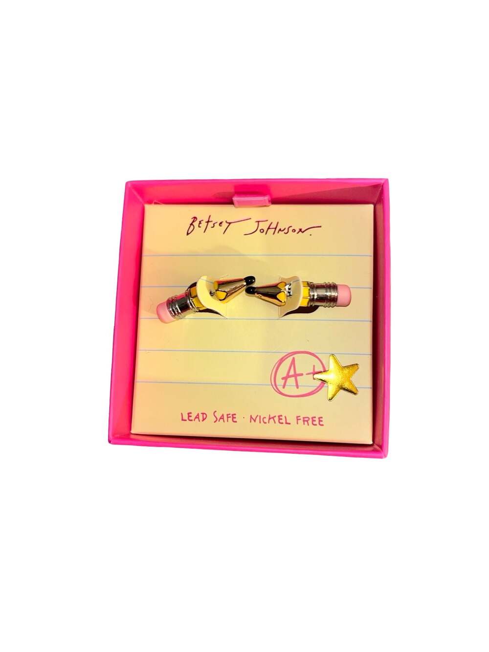 Betsey Johnson Book Smart Pencil Stud Earrings